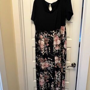 BloomChic Black and Pink Floral Jumpsuit
